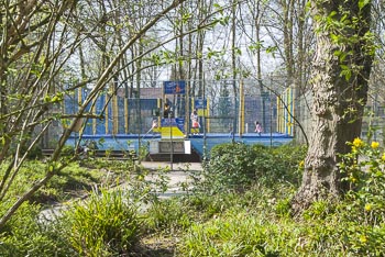 Trampolinanlage im Grugapark in Essen Nordrhein-Westfalen